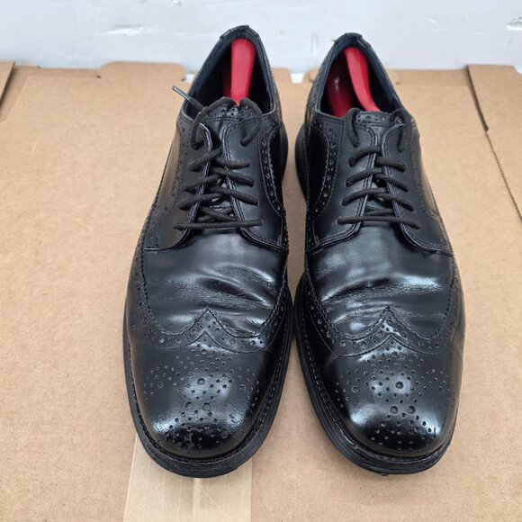 Cole Haan Lunargrand Mens Shoes Black Leather Comfort Brogue Wingtip Oxford  13 - Picture 3 of 10